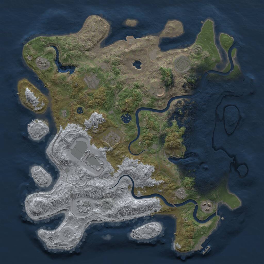 Rust Map: Procedural Map, Size: 4000, Seed: 1500673090, 15 Monuments