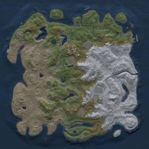 Thumbnail Rust Map: Procedural Map, Size: 4500, Seed: 617018633, 17 Monuments