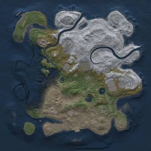 Thumbnail Rust Map: Procedural Map, Size: 3500, Seed: 20081215, 13 Monuments