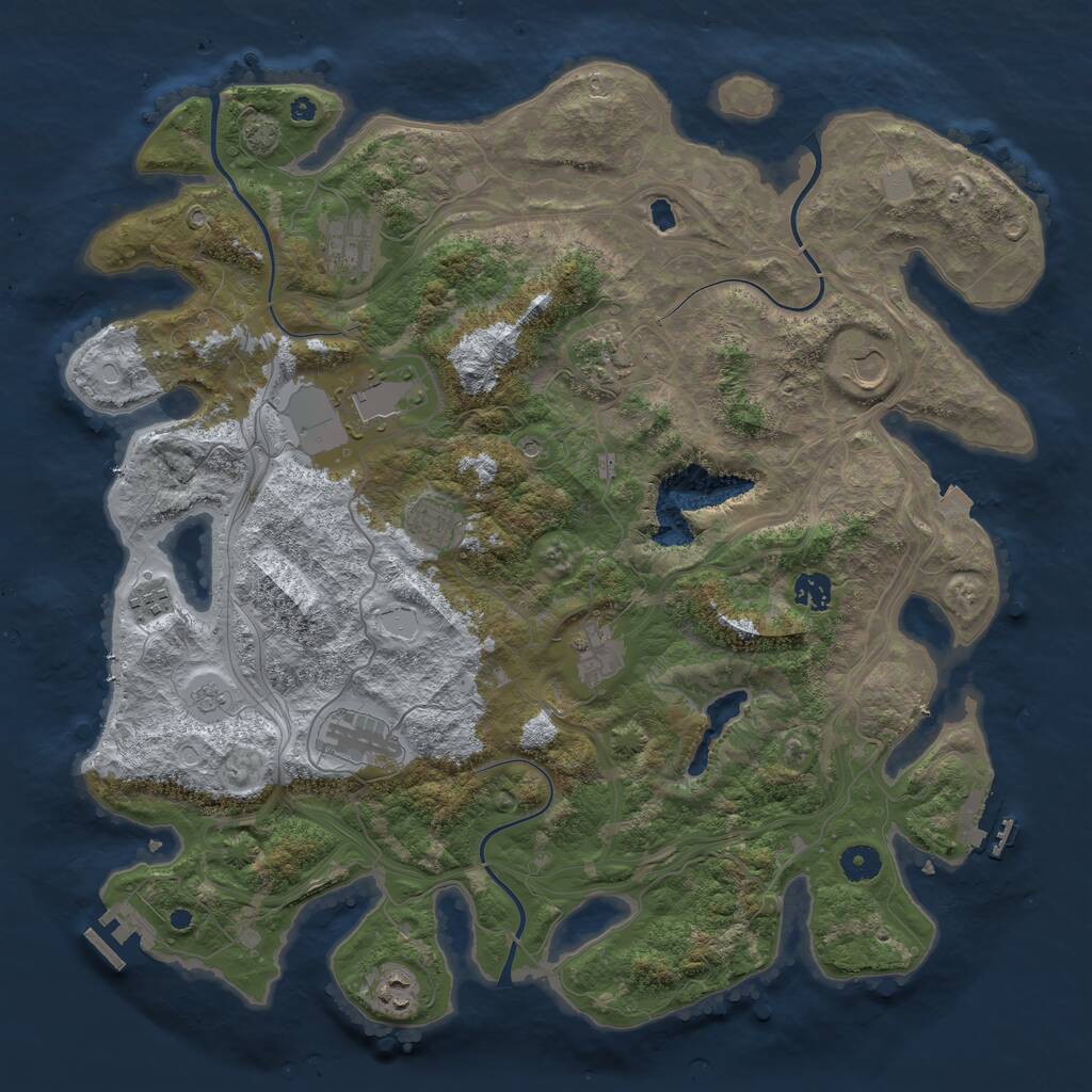 Rust Map: Procedural Map, Size: 4250, Seed: 2145580873, 16 Monuments