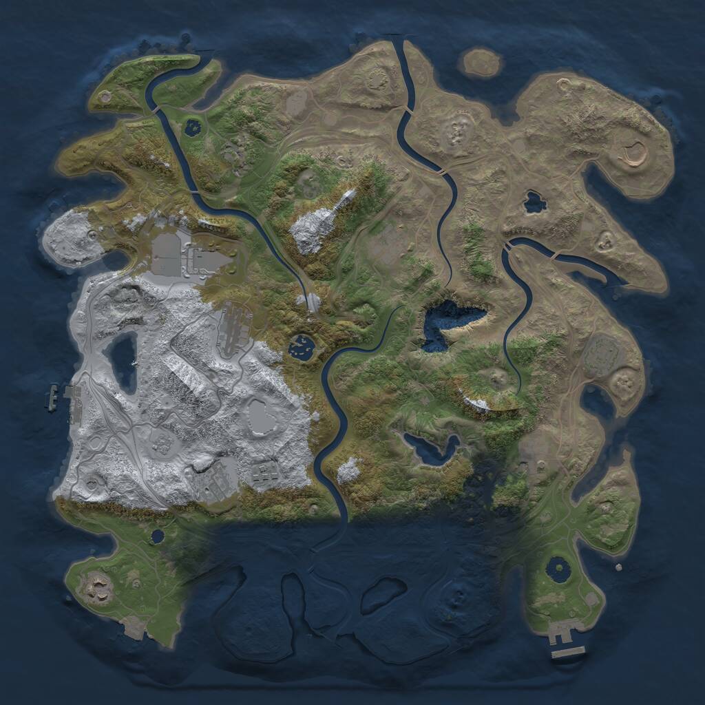 Rust Map: Procedural Map, Size: 4250, Seed: 2145580873, 17 Monuments