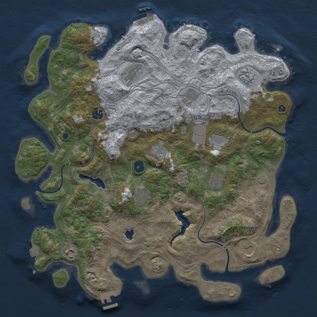 Rust Map: Procedural Map, Size: 4250, Seed: 1350642855, 17 Monuments
