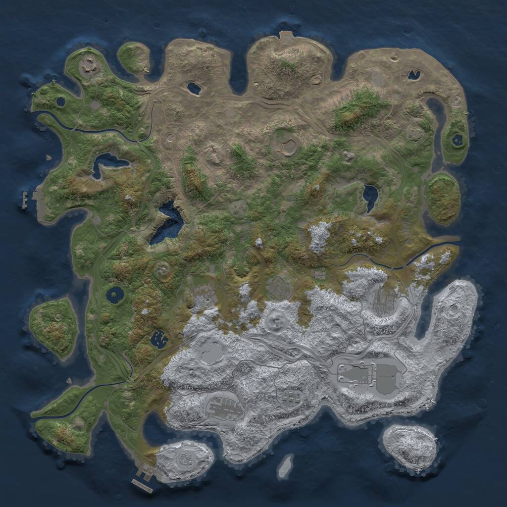 Rust Map: Procedural Map, Size: 4500, Seed: 2053346090, 15 Monuments