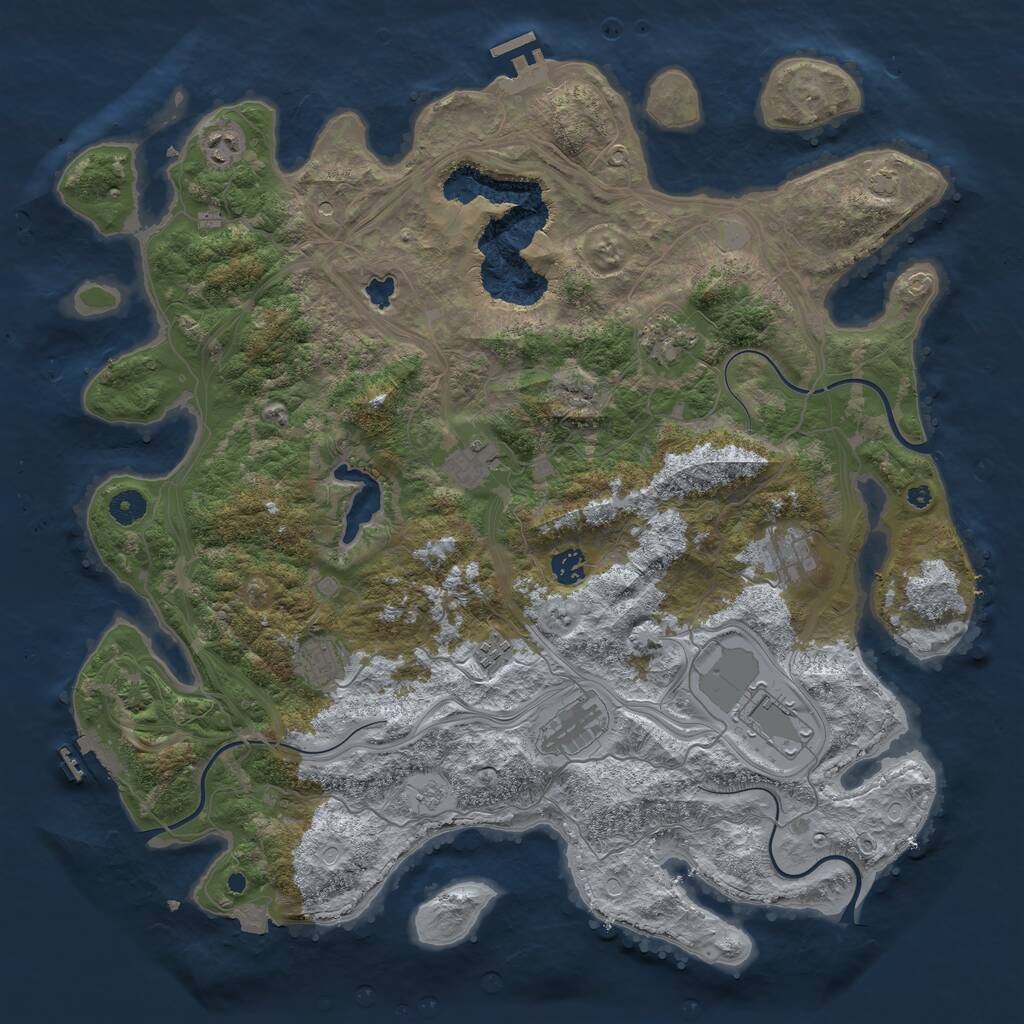 Rust Map: Procedural Map, Size: 4400, Seed: 539949446, 15 Monuments