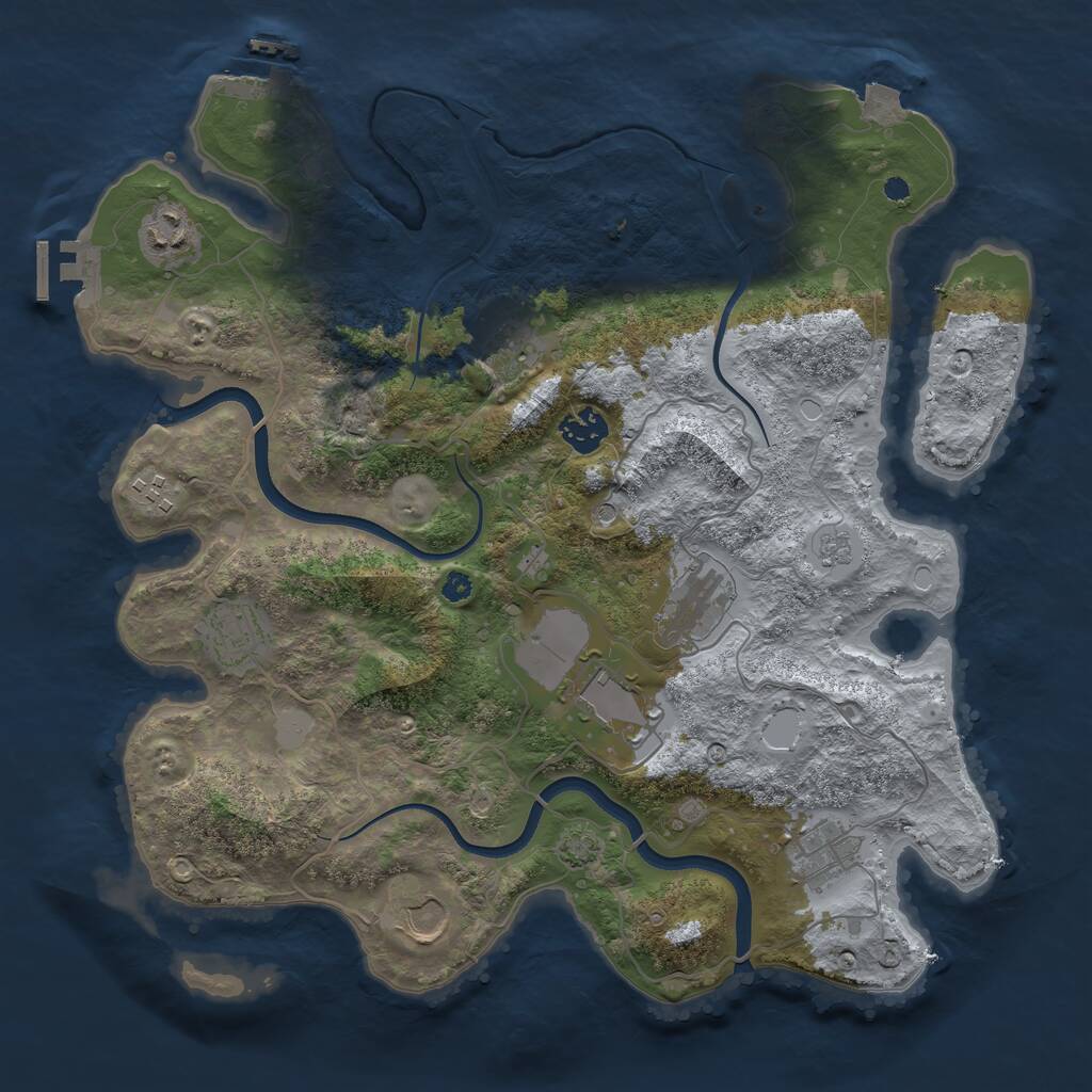 Rust Map: Procedural Map, Size: 3650, Seed: 52133718, 15 Monuments