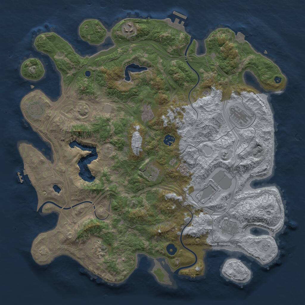 Rust Map: Procedural Map, Size: 4250, Seed: 20694539, 16 Monuments