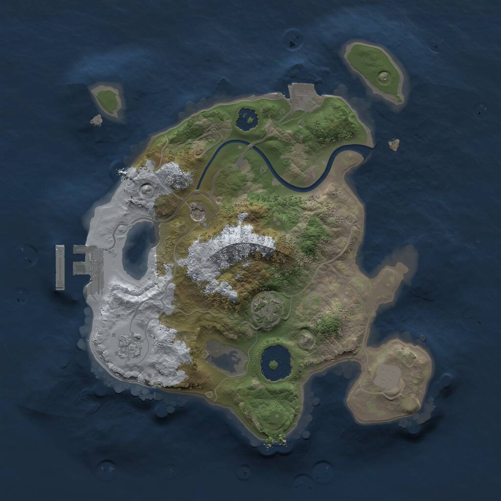 Rust Map: Procedural Map, Size: 2240, Seed: 389341277, 5 Monuments