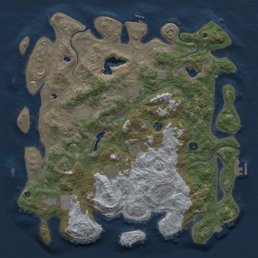 Rust Map: Procedural Map, Size: 4500, Seed: 1456183908, 17 Monuments