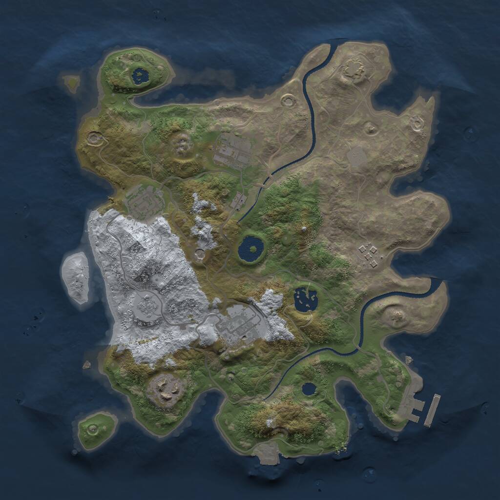 Rust Map: Procedural Map, Size: 3000, Seed: 1589180356, 11 Monuments