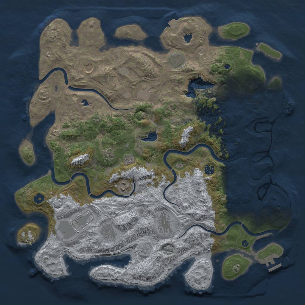 Rust Map: Procedural Map, Size: 4500, Seed: 1403045455, 16 Monuments