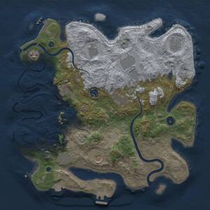 Thumbnail Rust Map: Procedural Map, Size: 3750, Seed: 1323855252, 16 Monuments