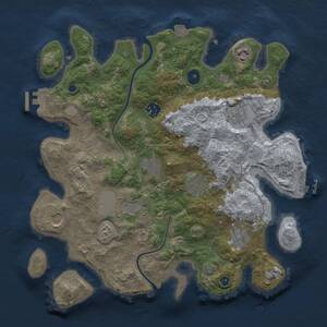 Thumbnail Rust Map: Procedural Map, Size: 3500, Seed: 99991701, 14 Monuments