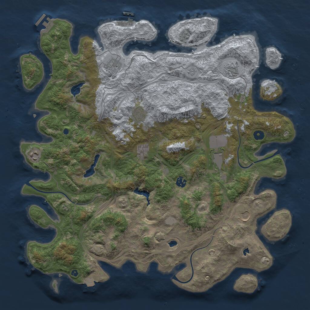 Rust Map: Procedural Map, Size: 4500, Seed: 321674654, 15 Monuments