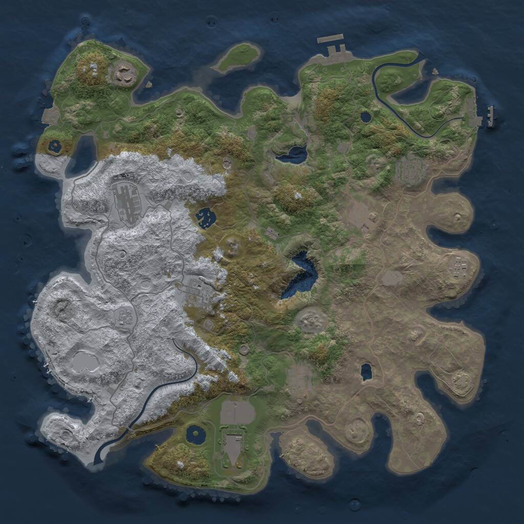 Rust Map: Procedural Map, Size: 4000, Seed: 807339578, 15 Monuments