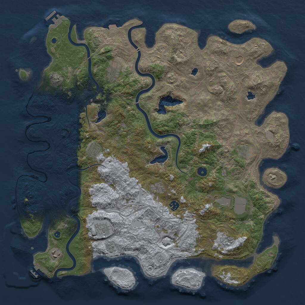 Rust Map: Procedural Map, Size: 4800, Seed: 769730226, 17 Monuments