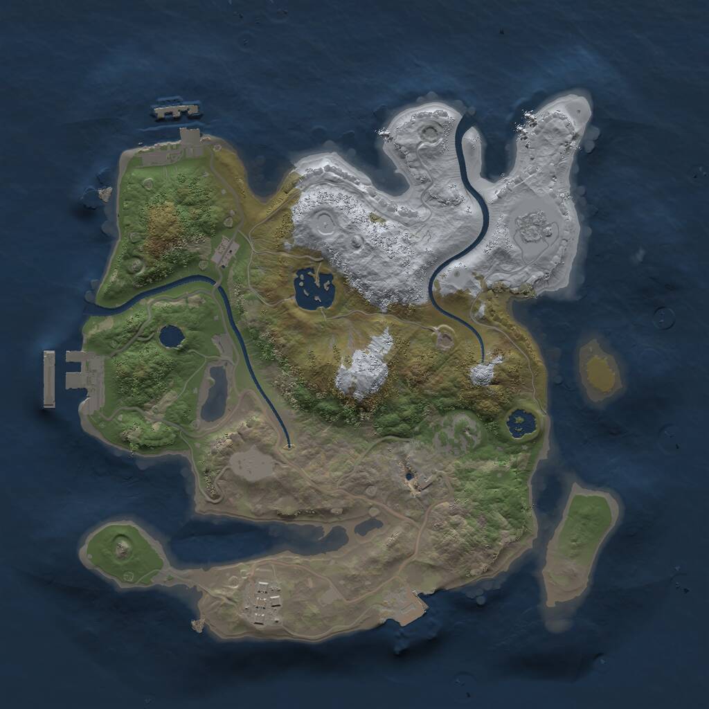 Rust Map: Procedural Map, Size: 2500, Seed: 1717319943, 6 Monuments