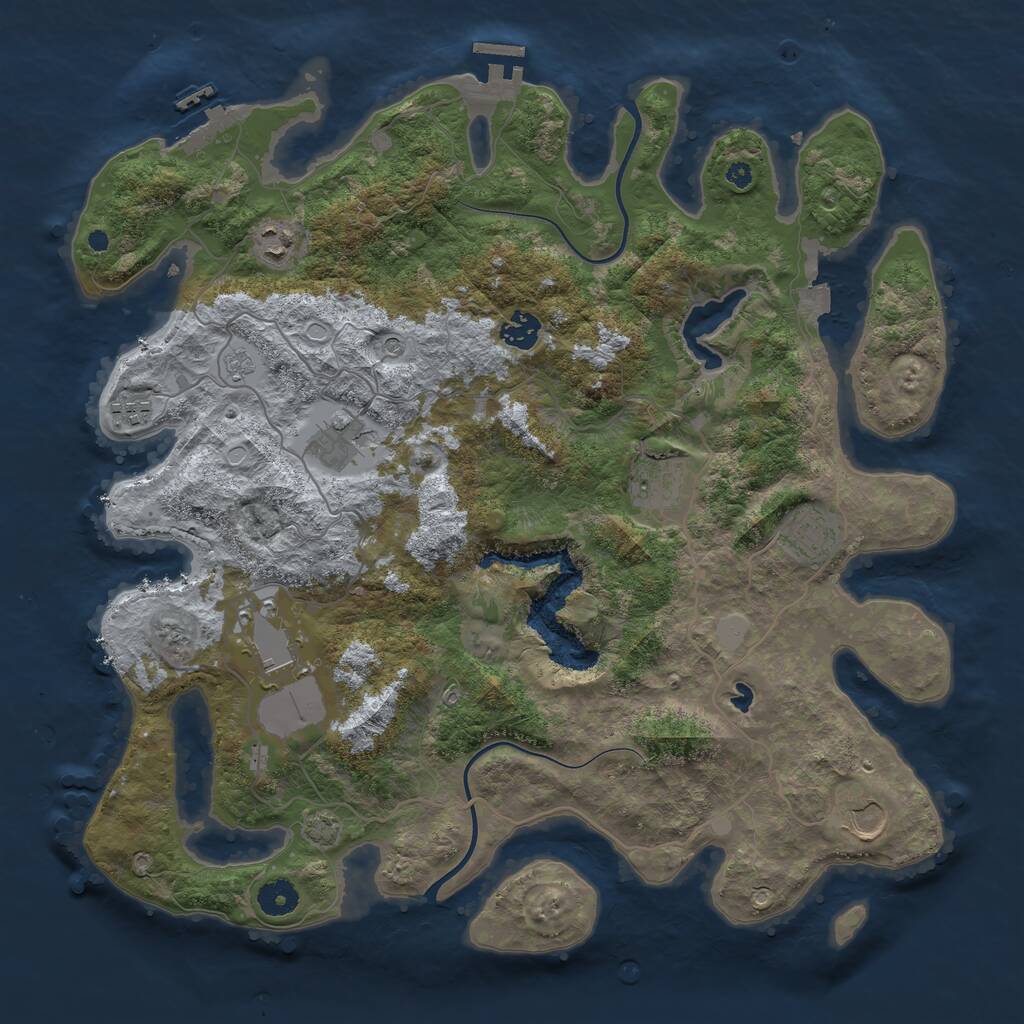 Rust Map: Procedural Map, Size: 4000, Seed: 65349602, 14 Monuments