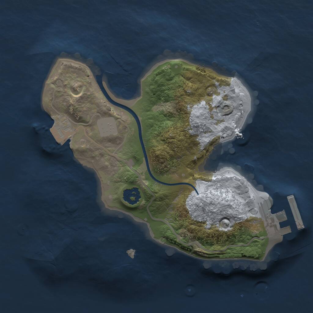 Rust Map: Procedural Map, Size: 1800, Seed: 1375773333, 2 Monuments