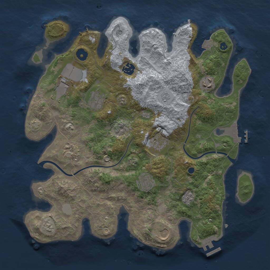 Rust Map: Procedural Map, Size: 3500, Seed: 329322940, 15 Monuments