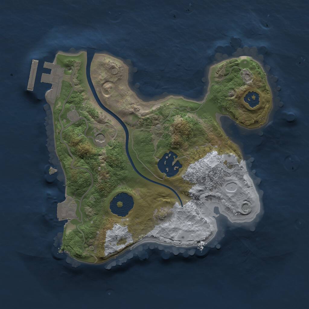 Rust Map: Procedural Map, Size: 2000, Seed: 747035999, 4 Monuments