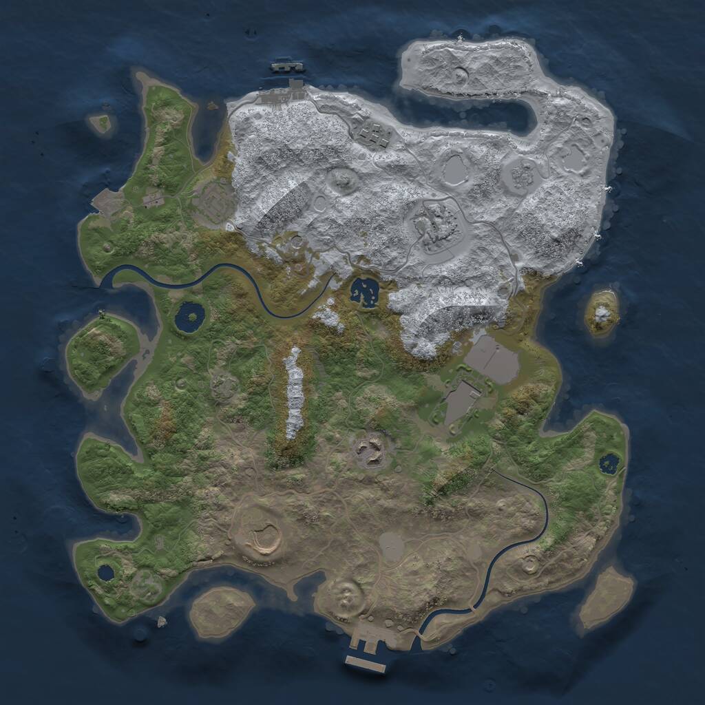 Rust Map: Procedural Map, Size: 3526, Seed: 13825, 13 Monuments