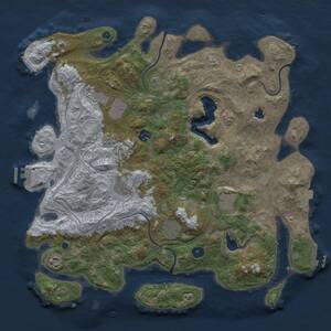 Thumbnail Rust Map: Procedural Map, Size: 4250, Seed: 546493701, 13 Monuments