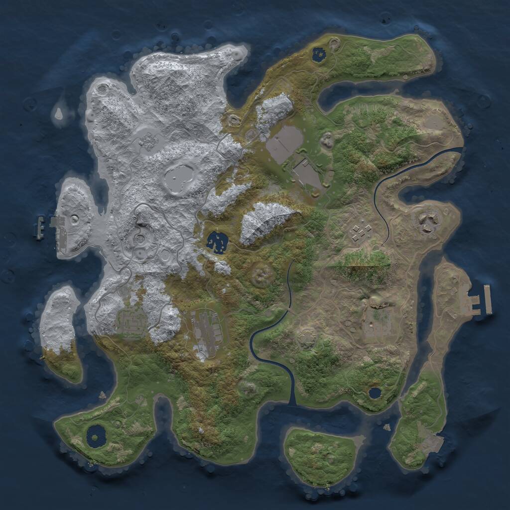Rust Map: Procedural Map, Size: 3500, Seed: 1982774859, 13 Monuments