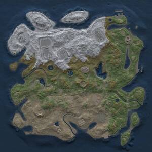Thumbnail Rust Map: Procedural Map, Size: 4200, Seed: 350090000, 16 Monuments