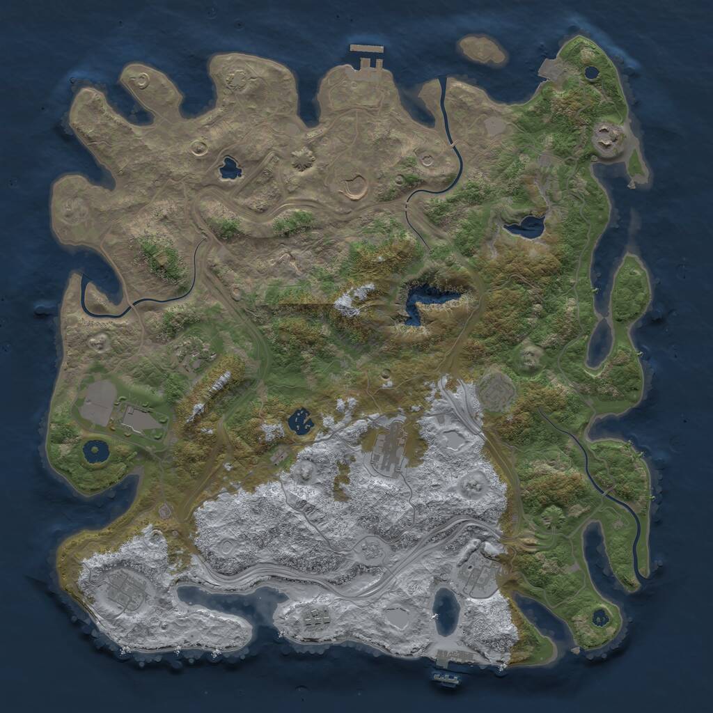 Rust Map: Procedural Map, Size: 4300, Seed: 1479013439, 16 Monuments
