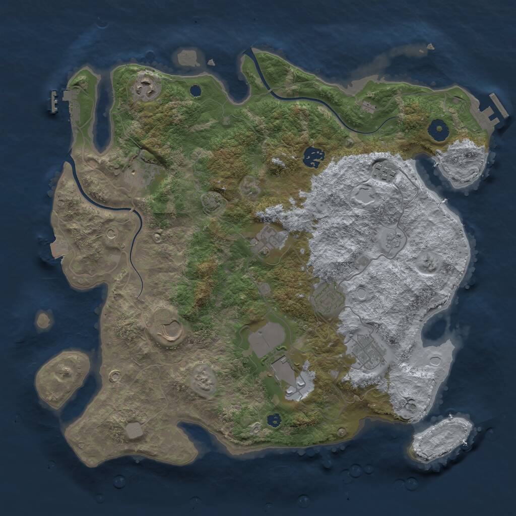 Rust Map: Procedural Map, Size: 3700, Seed: 89346548, 15 Monuments