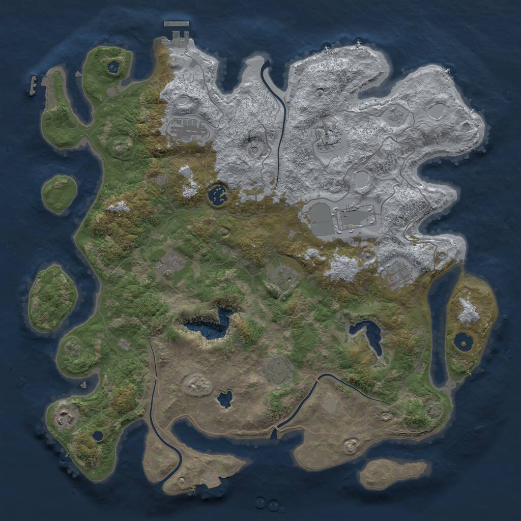 Rust Map: Procedural Map, Size: 4200, Seed: 1336598152, 15 Monuments