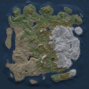 Thumbnail Rust Map: Procedural Map, Size: 4000, Seed: 498848508, 14 Monuments