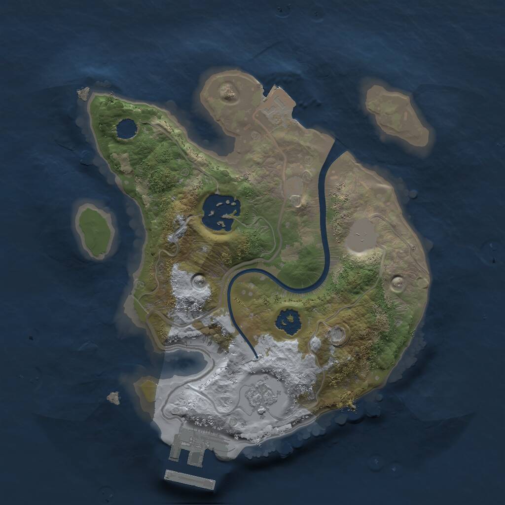 Rust Map: Procedural Map, Size: 2000, Seed: 578689, 4 Monuments