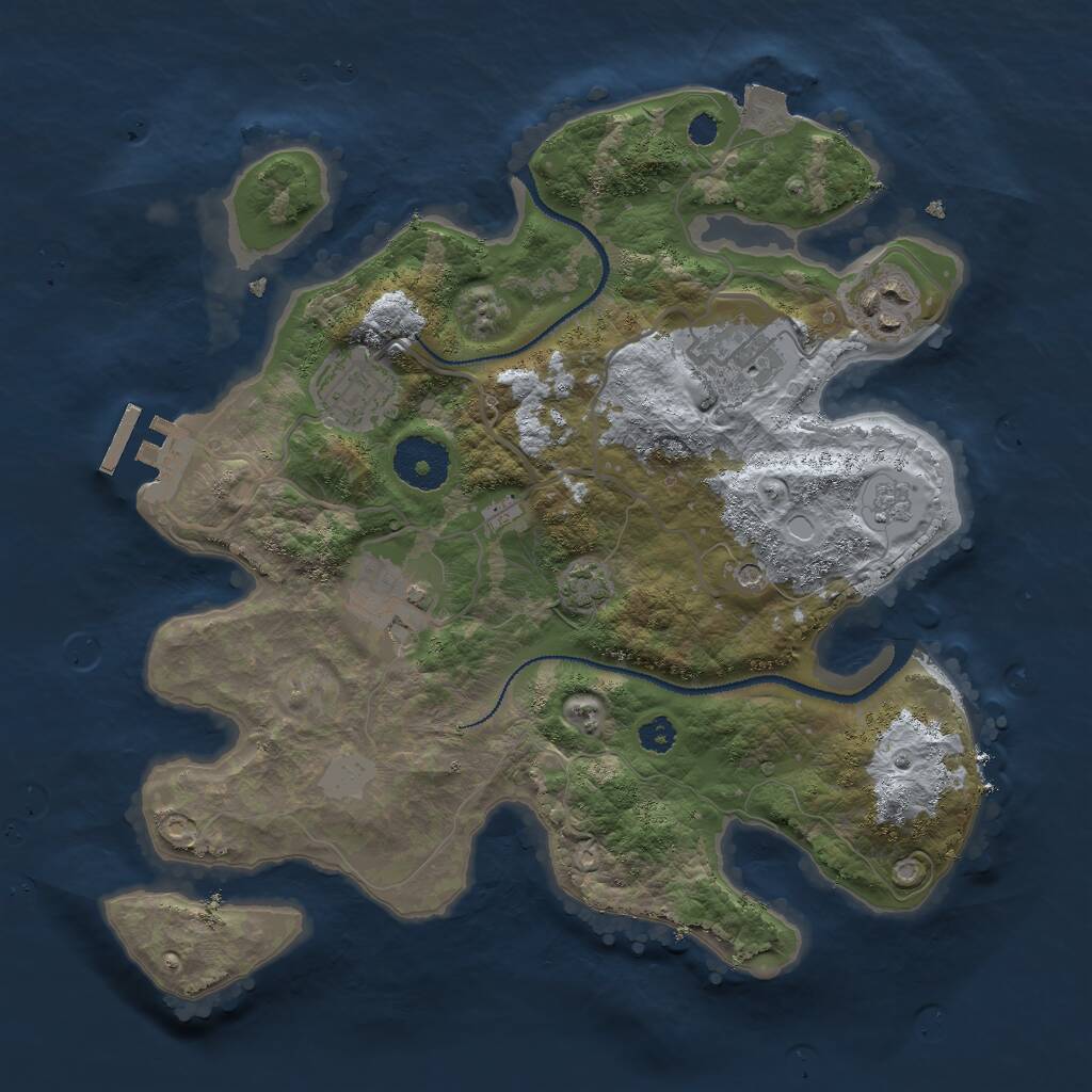 Rust Map: Procedural Map, Size: 3000, Seed: 1850106053, 9 Monuments