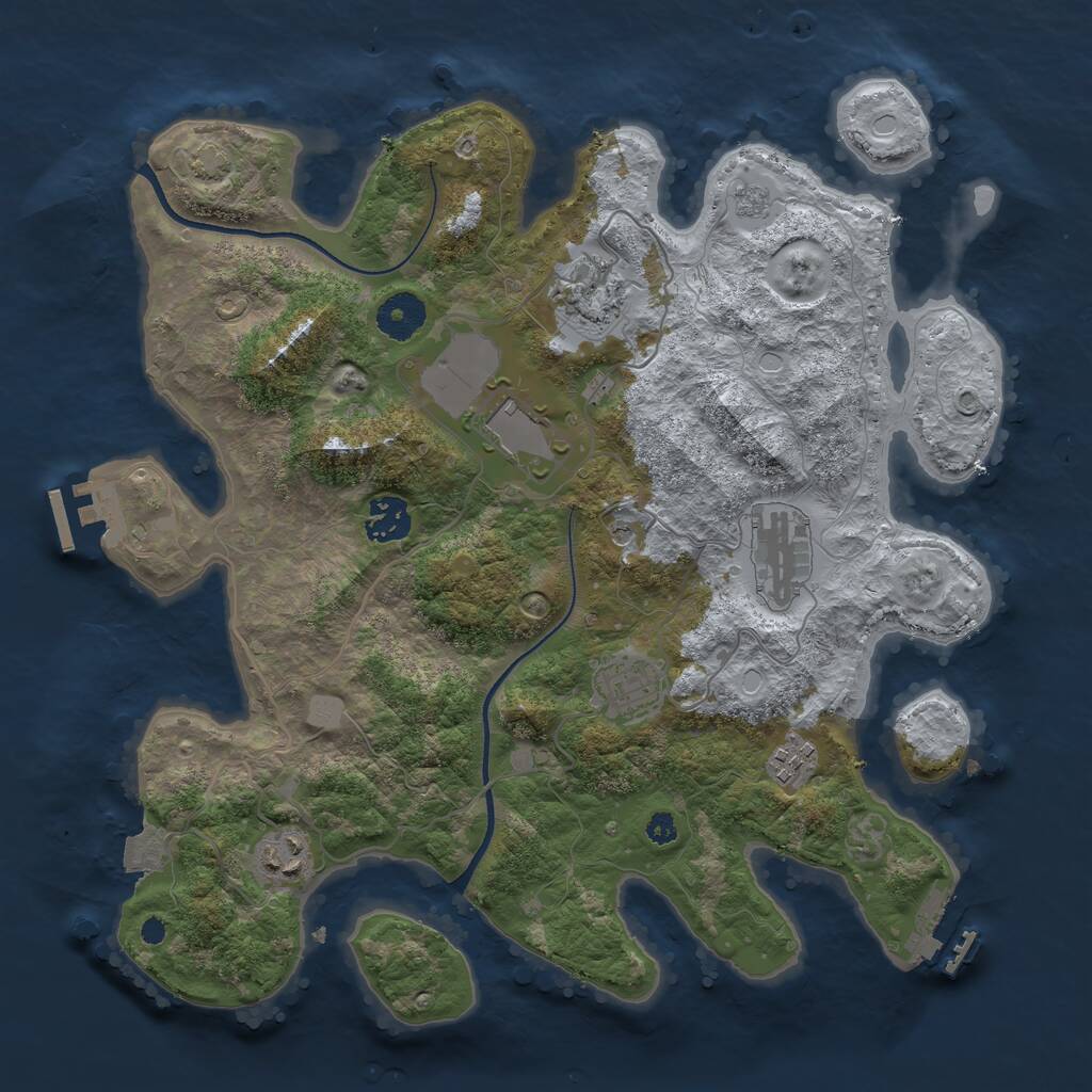 Rust Map: Procedural Map, Size: 3500, Seed: 7022025, 13 Monuments
