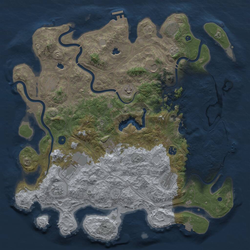 Rust Map: Procedural Map, Size: 4510, Seed: 636, 16 Monuments
