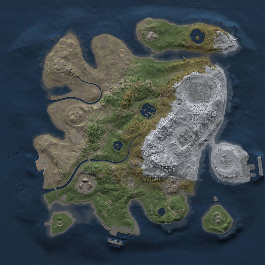 Rust Map: Procedural Map, Size: 2750, Seed: 253934853, 10 Monuments