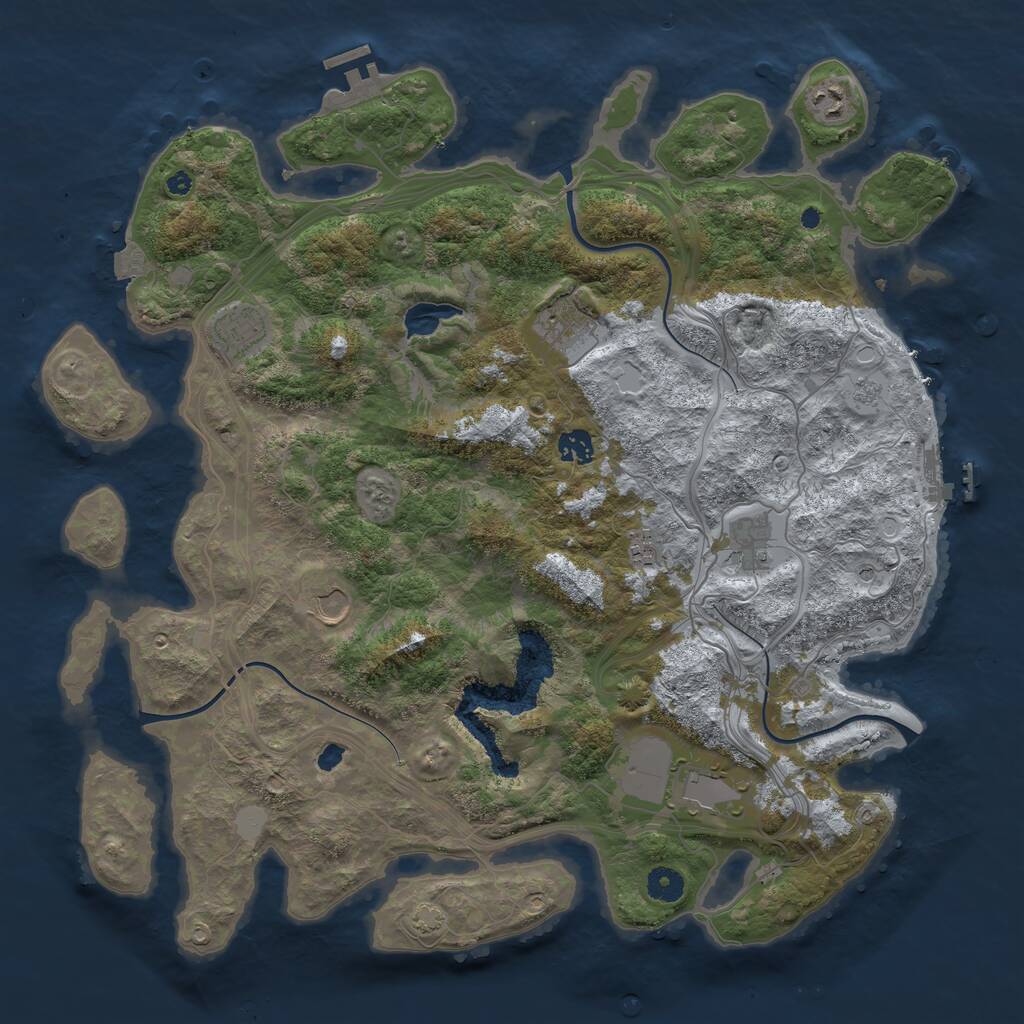 Rust Map: Procedural Map, Size: 4250, Seed: 1300805314, 14 Monuments