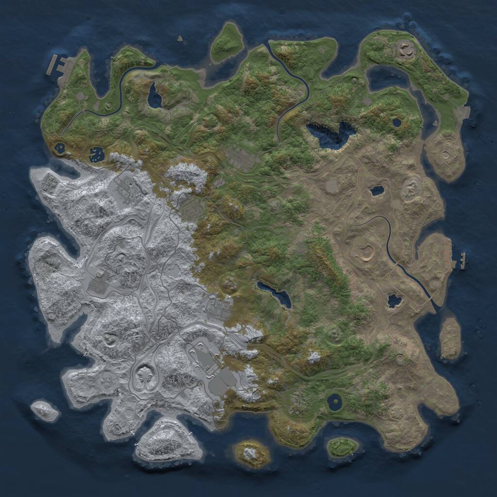 Rust Map: Procedural Map, Size: 4675, Seed: 60000, 17 Monuments