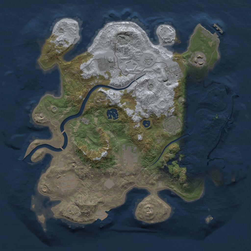 Rust Map: Procedural Map, Size: 3250, Seed: 1659733893, 13 Monuments