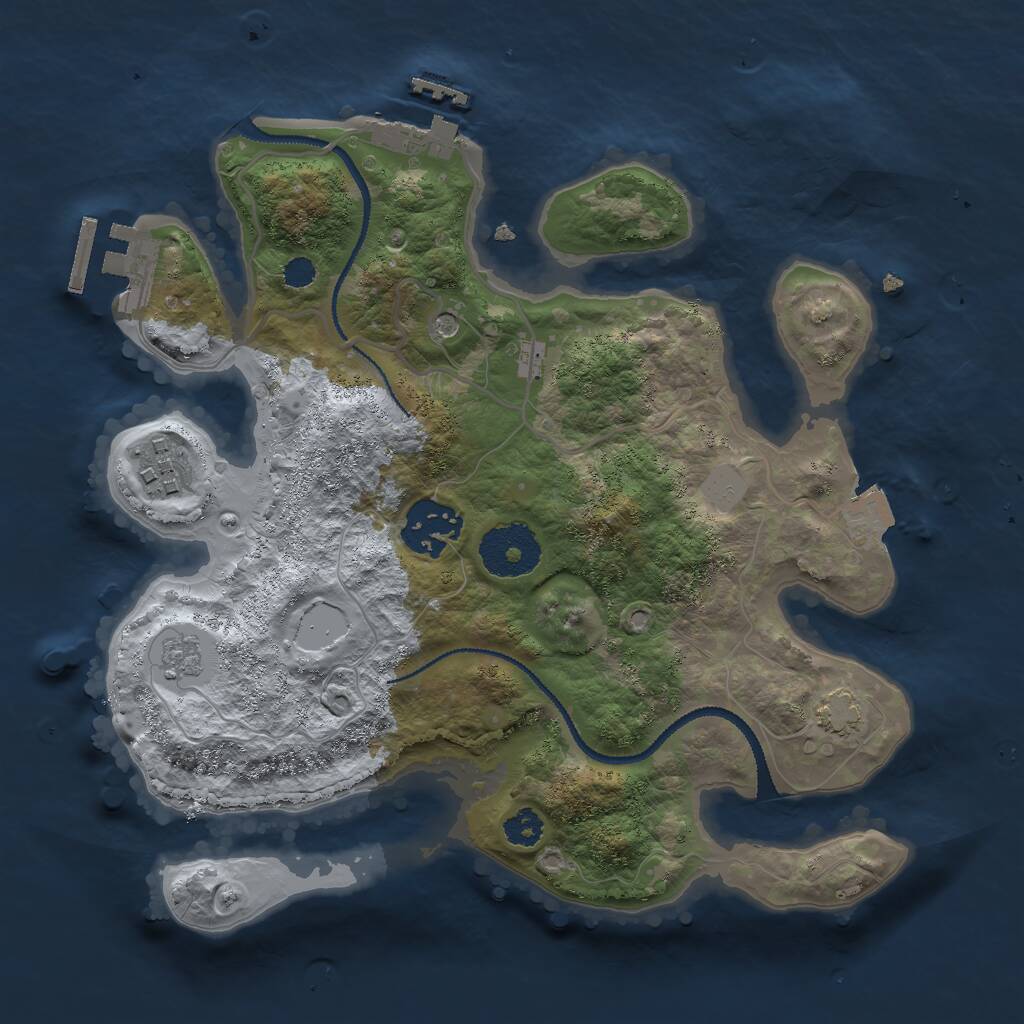 Rust Map: Procedural Map, Size: 2700, Seed: 492765136, 8 Monuments