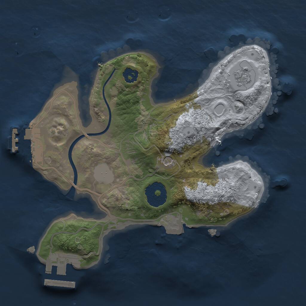 Rust Map: Procedural Map, Size: 2000, Seed: 564401828, 5 Monuments
