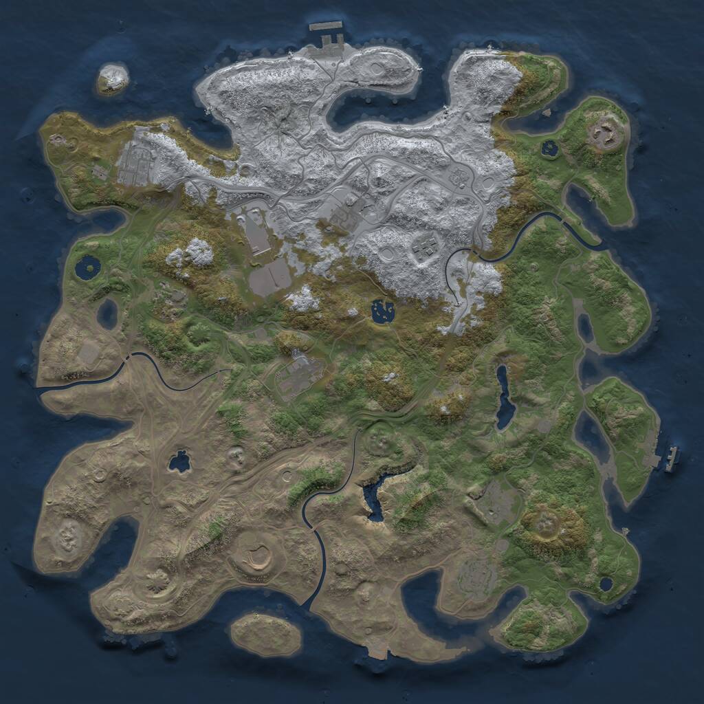 Rust Map: Procedural Map, Size: 4300, Seed: 1126020613, 17 Monuments