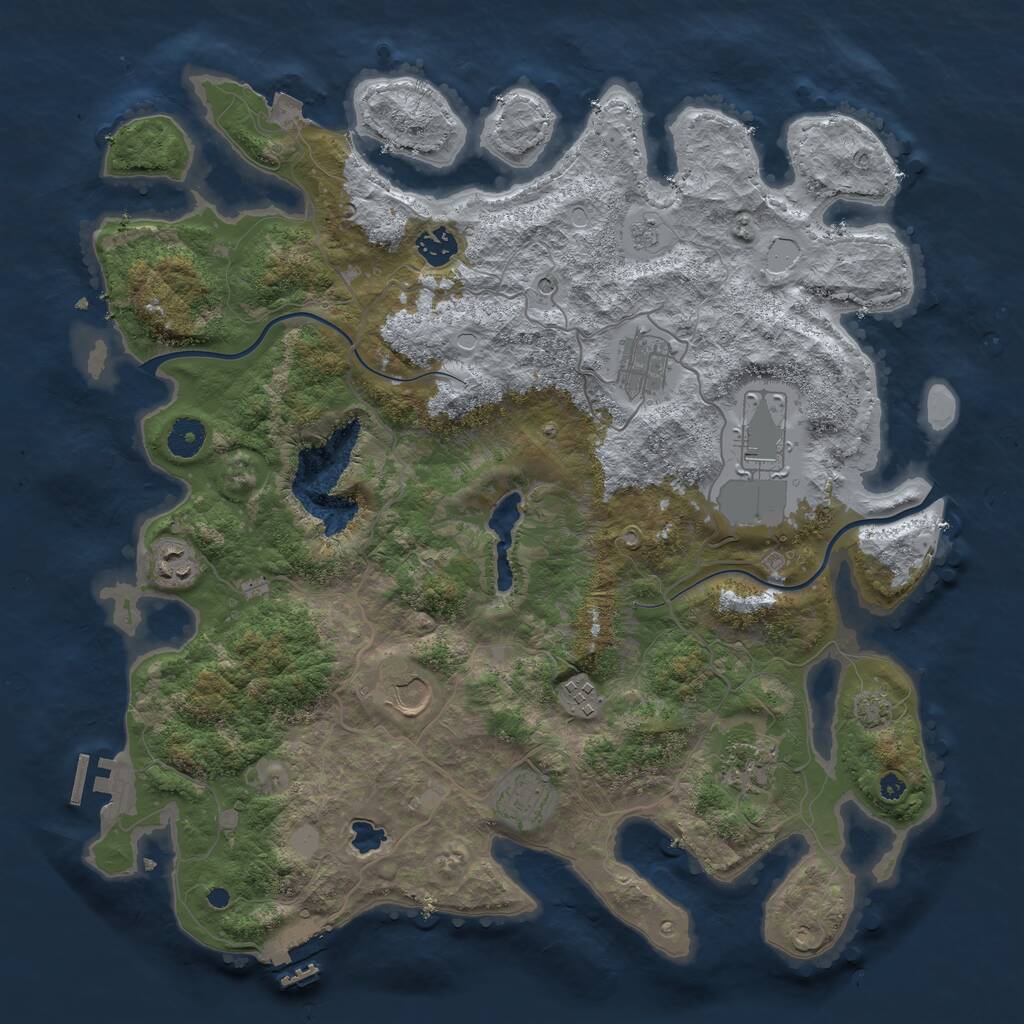 Rust Map: Procedural Map, Size: 4000, Seed: 1205679619, 14 Monuments