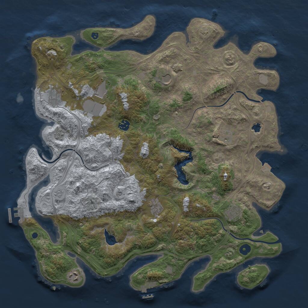 Rust Map: Procedural Map, Size: 4250, Seed: 17727, 15 Monuments