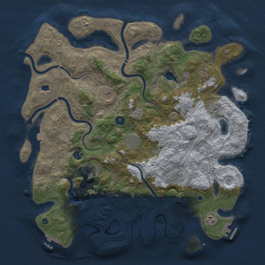 Rust Map: Procedural Map, Size: 4250, Seed: 270421281, 14 Monuments
