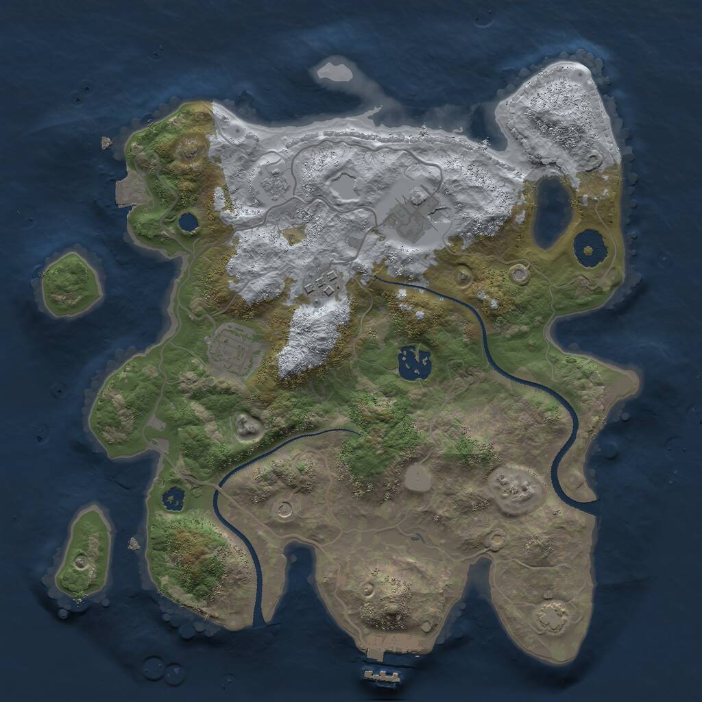 Rust Map: Procedural Map, Size: 3000, Seed: 179962530, 9 Monuments