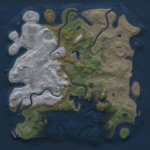 Thumbnail Rust Map: Procedural Map, Size: 4500, Seed: 172959326, 15 Monuments