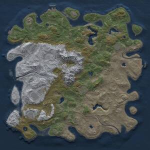 Thumbnail Rust Map: Procedural Map, Size: 5000, Seed: 55659121, 16 Monuments