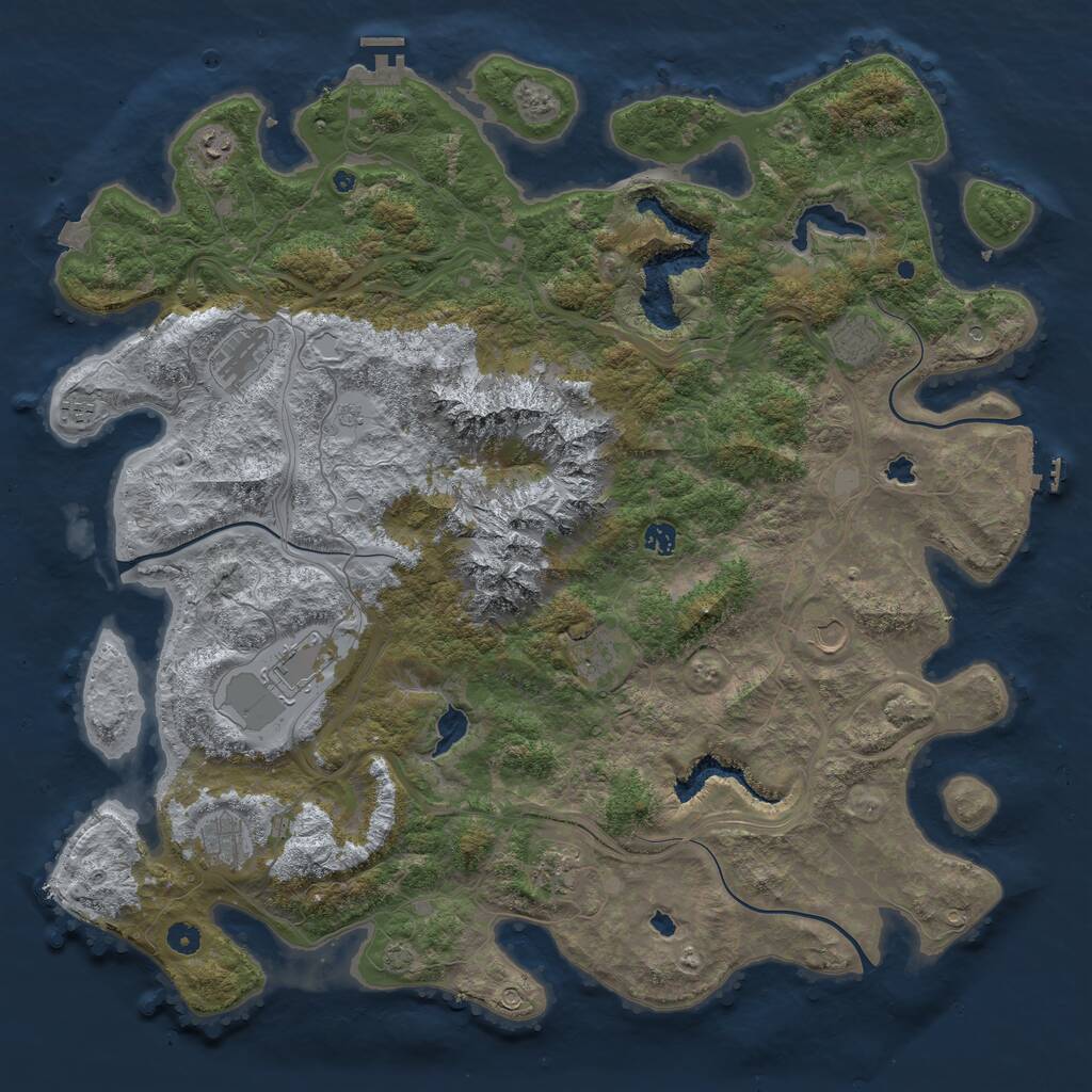 Rust Map: Procedural Map, Size: 5000, Seed: 55659121, 16 Monuments